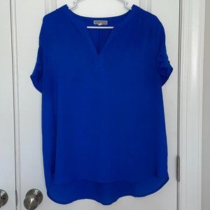 Pleoine Women's Royal Blue Short Sleeve Blouse